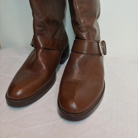 Kathryn Amberleigh Knee High Brown Leather Riding Boots Size Women's 7 - Picture 4 of 9